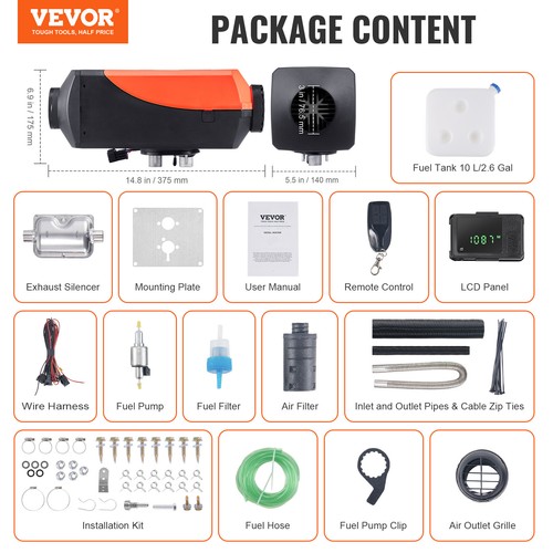 VEVOR Riscaldatore d'Aria Diesel per Auto Camion 12V 8KW Controllo APP Bluetooth - Imagen 7 de 12