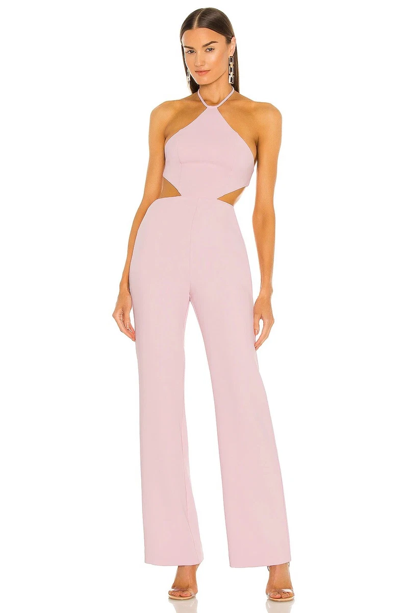 NBD Ronan Jumpsuit Rose Pink Halter Back Zipper Party Revolve S NWT $188 |  eBay