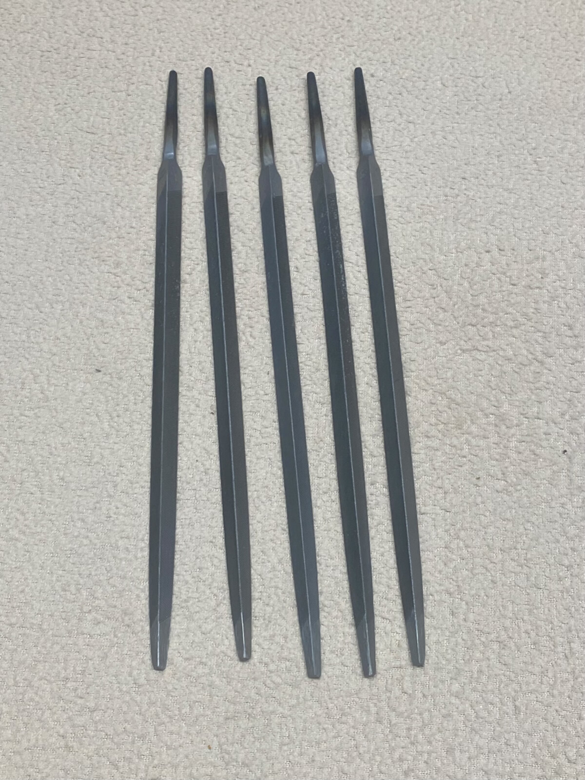 LOT OF 5 Nicholson File Co 7" EXTRA SLIM File 3 Sided Triangular