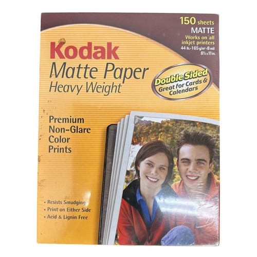 Kodak Matte Paper Heavy Weight -150 Sheets 8.5x11" Double Sided- Inkjet Printers