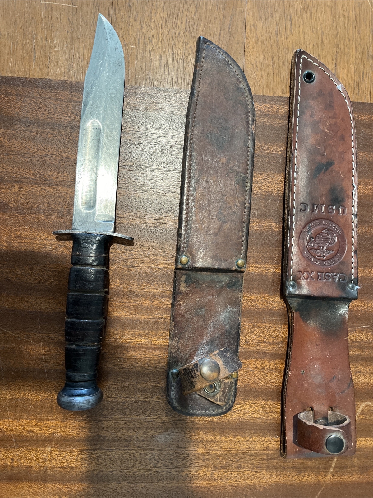 Vintage K Bar Knife and Leather Sheath USMC WW2 eBay