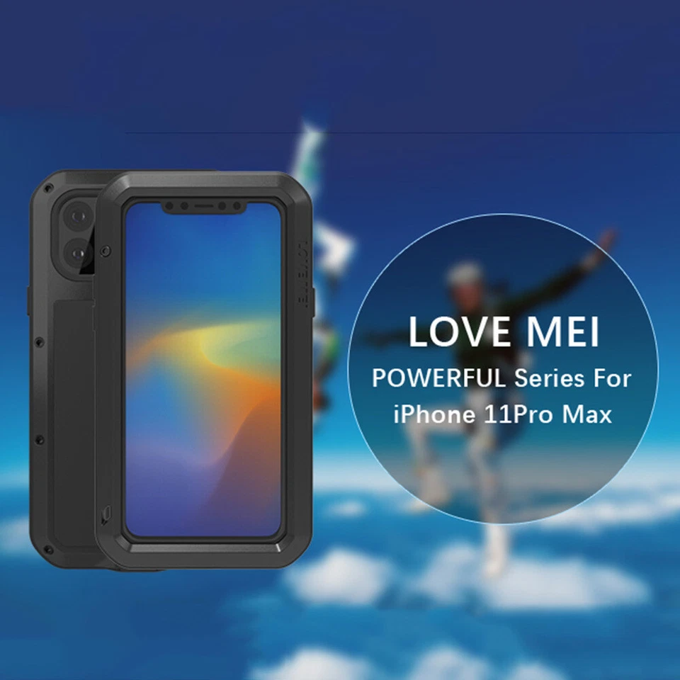 适用于 iPhone 16/15/14/13/12/11 Pro LOVE MEI 防震坚固金属装甲保护套 — 第 3/4 张图片