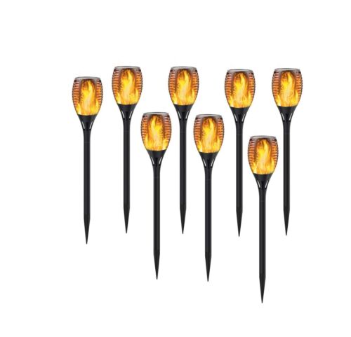 Permande 23" LED Solar Torch Lights with Flickering Flames, 8 Pack, Black - 第 1/1 張圖片