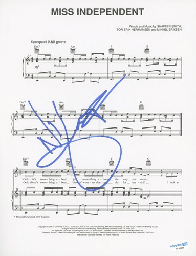 Ne-Yo "Year of the Gentlemen" AUTOGRAPH Signed 'Miss Independent' Sheet Music