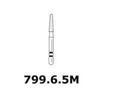 Premier Dental TWO STRIPER Diamond Round End Taper Burs #799.6.5M 1/pk USA