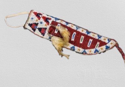 Indian Beaded Knife Cover Native American Sioux Handmade Hide Knife Sheath