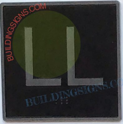 ELEVATOR FLOOR NUMBER LL SIGN- ELEVATOR JAMB PLATE FLOOR LL SIGN -REF24-1027