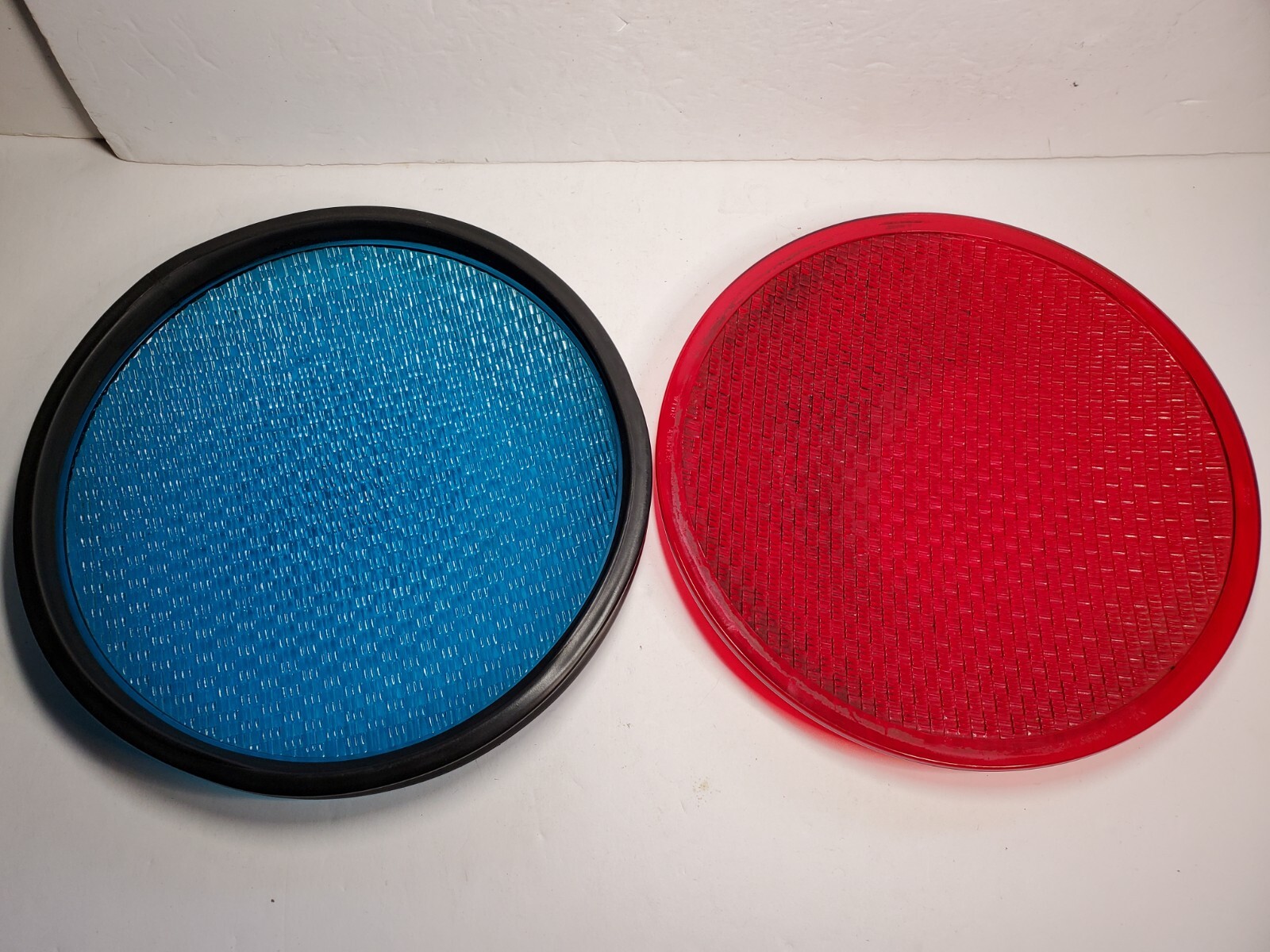 Kopp Glass Traffic Light Lens Blue Red TL4955 12" Dia Wide Angle Good