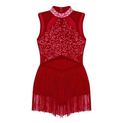 UK Girls Sparkle Sequins Dress Sleeveless Mesh Latin Jazz Modern Dance Costume - Picture 43 of 46