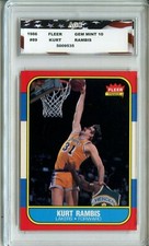 1986 Fleer Basketball #89 Kurt Rambis AGC 10 Gem Mint Los Angeles Lakers