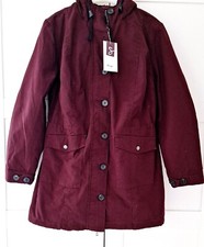 Sheego Wine Burgandy Hooded Zipped Winter Coat Jacket Size 18 Bnwt Rrp £79