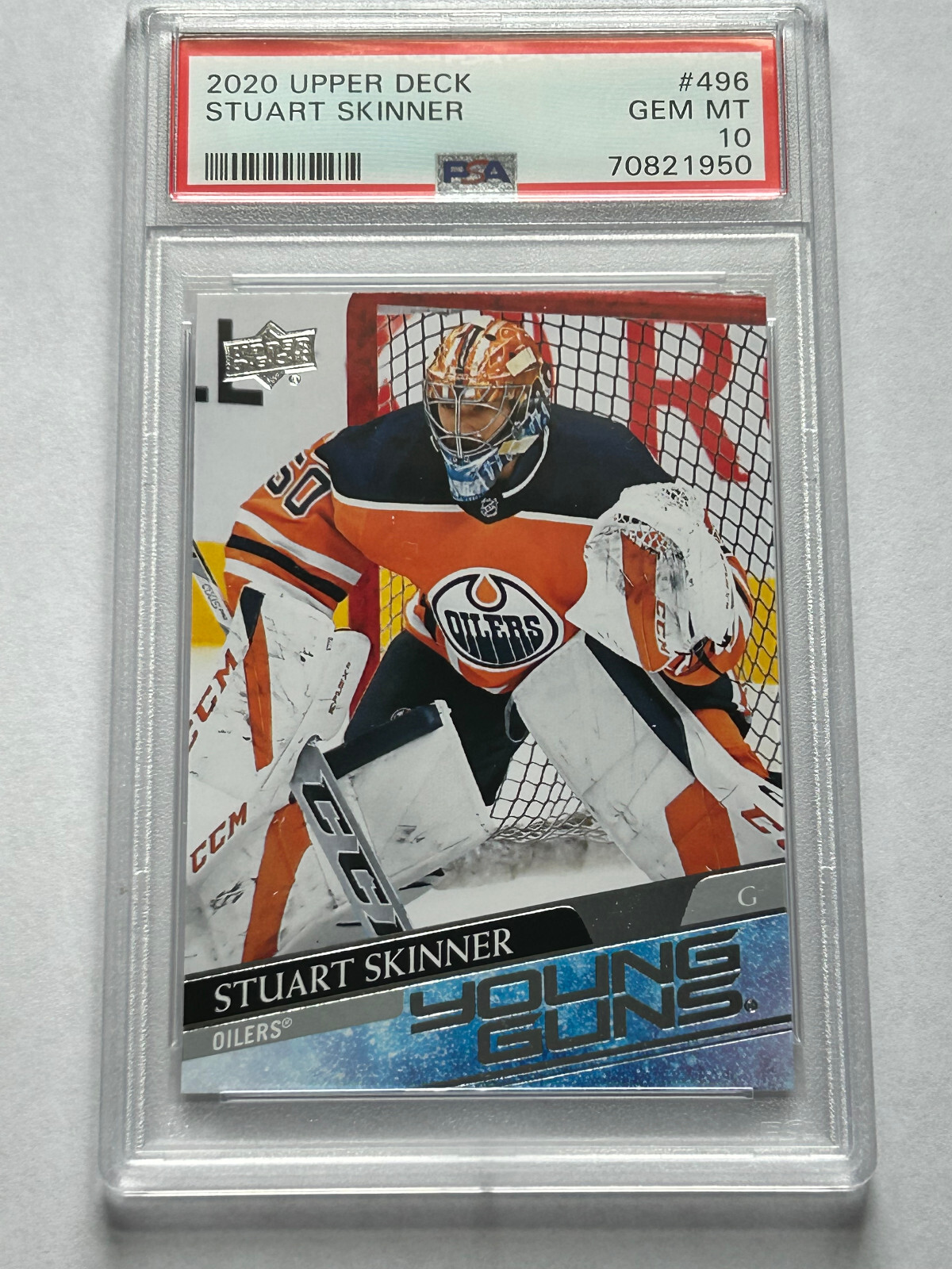 2020 UD #496 Young Guns Stuart Skinner PSA Gem Mint 10 Pittsburgh Penguins