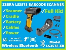 Zebra LS3578-ER20005WR Wireless Long Range Laser Barcode Scanner w/ Cradle! 🔥⭐