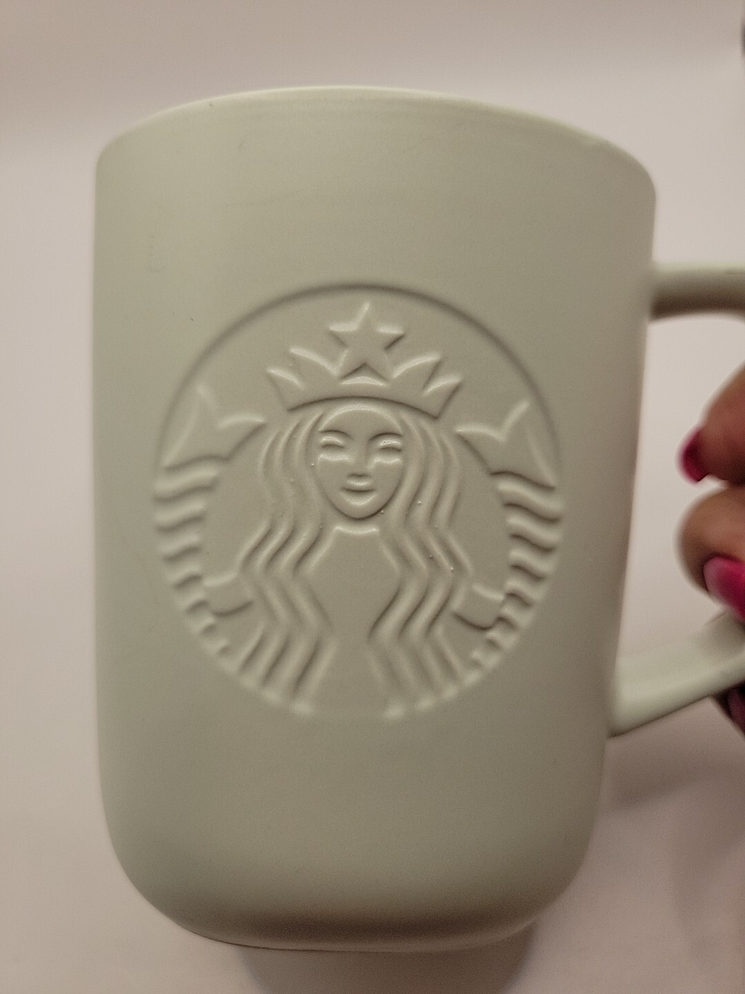 2023 Starbucks Light Mint Ceramic Siren Logo 16oz Embossed  Coffee Mug Cup