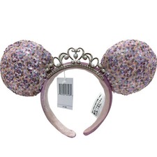 Disney Parks Princess Sequin Tiara Crown Minnie Mickey Mouse Ears Headband US