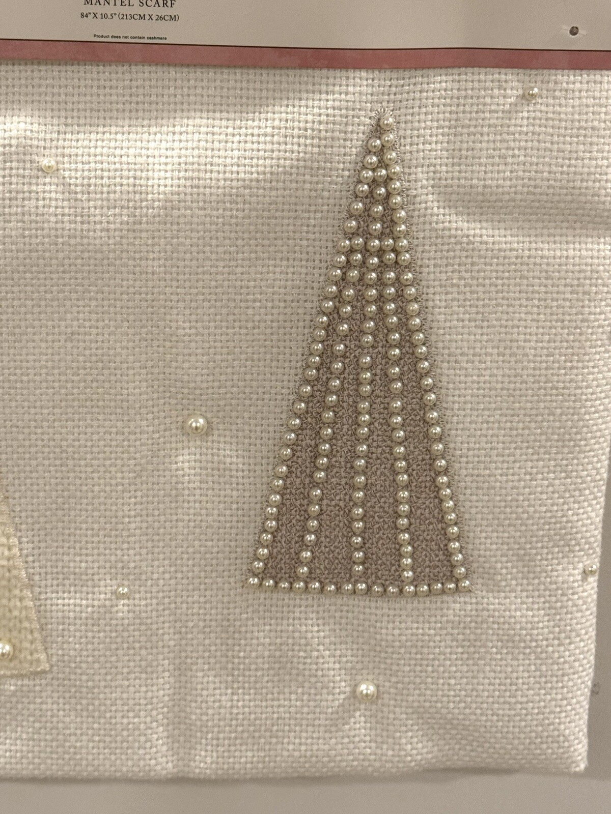 Cupcakes and Cashmere Beaded Christmas Mantel SCARF Trees 84” Long Farmhouse NEW