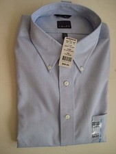 CHAPS 100 COTTON BUTTON DOWN COLLAR CLASSIC FIT Men's Blue LS Shirt 65
