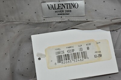 $3250 NEW Valentino Self Tie Neckline Blouse SILK Polka Dot Sheer