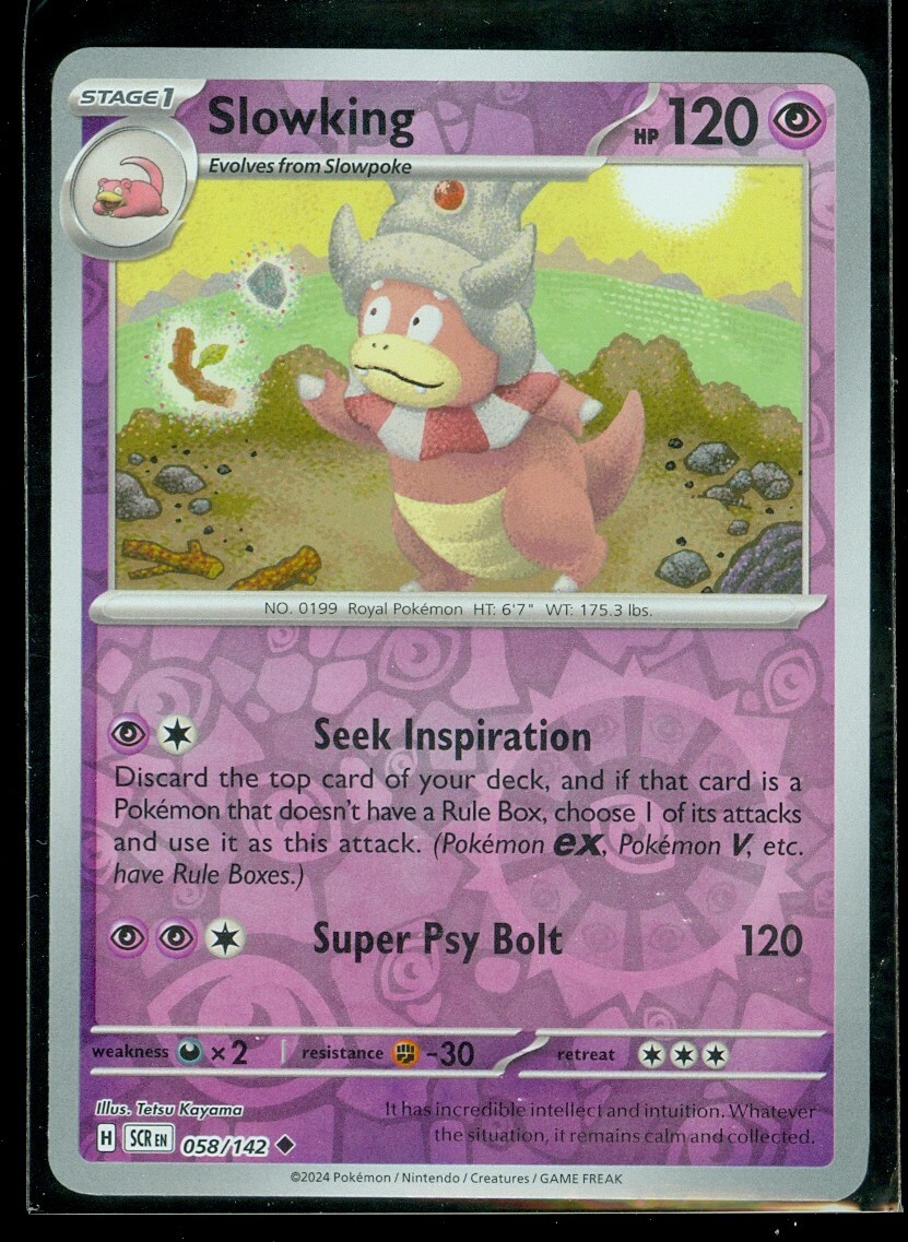 Pokemon SLOWKING 058/142 - Stellar Crown - Rev Holo - - MINT