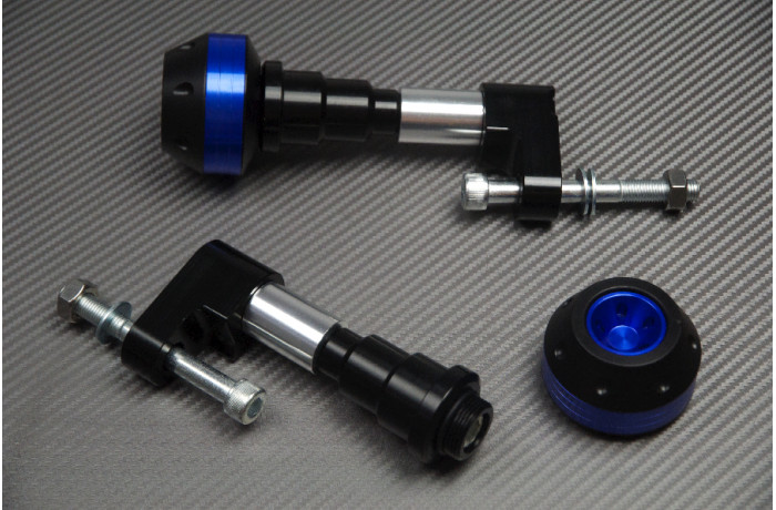 Tampons de protection bleus pour KAWASAKI Z750 de 2007 à 2013