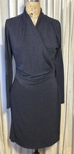 Ann Taylor Womens Blue Jersey L Sleeve Fitted Dress Sz 8 Pre-owned