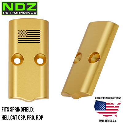 NDZ Springfield Hellcat OSP Pro RDP RMSc Cover Plate Aluminum Gold