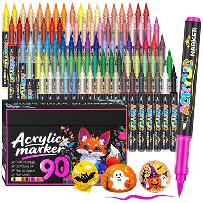 Acrylstifte 90 Farben Permanent Marker für Holz Glas Leinwand Keramik Papier