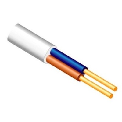 5m Flache Installationsleitung Kabel 2 x 1,5 mm YDYp flach weiß
