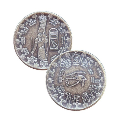 #ad Egyptian God Montu 1 Gram .999 Fine Silver Round Bar $8.95