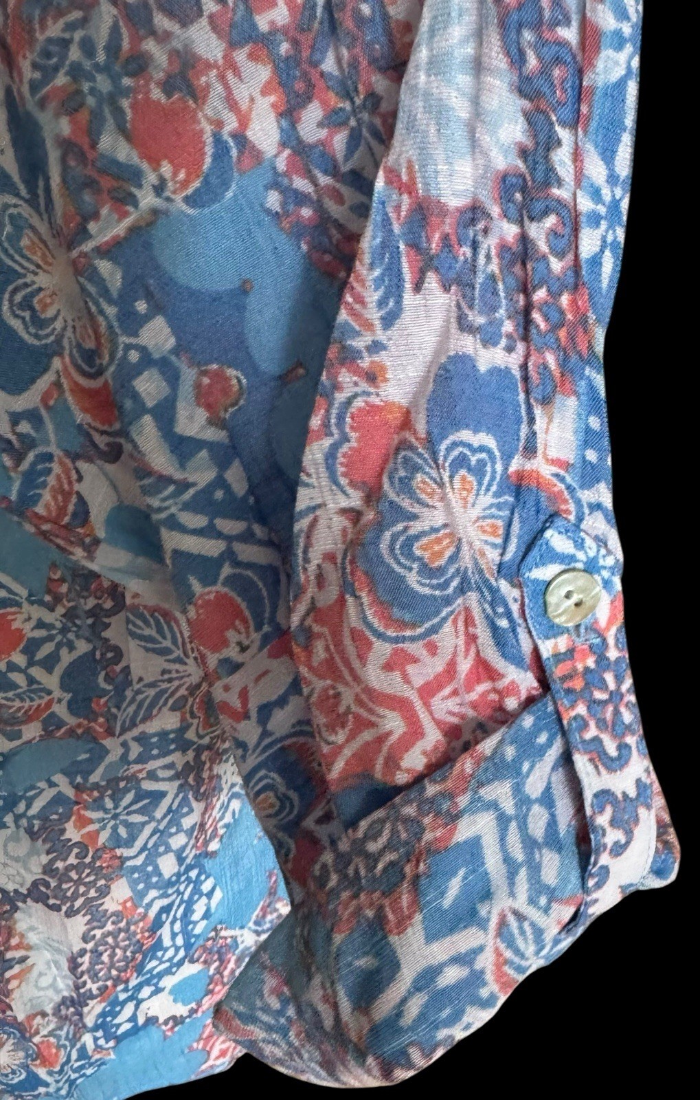 Ruby Rd. Silky Gauze Patio Party Patchwork Button… - image 5