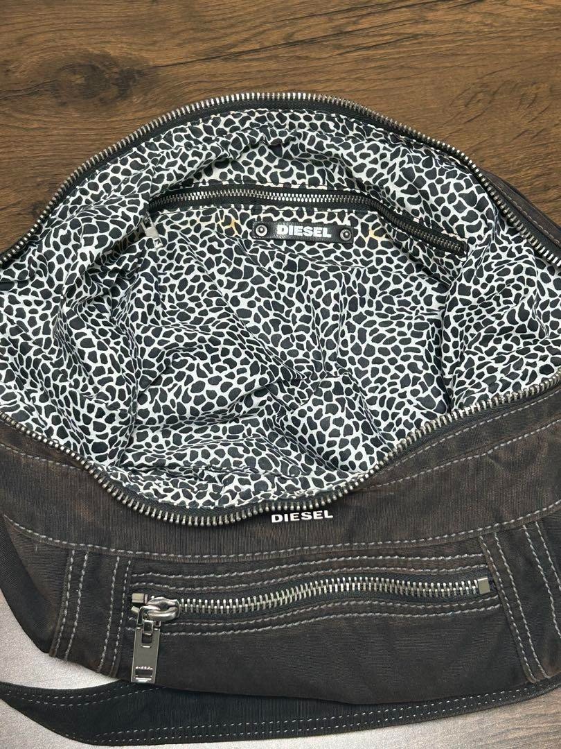 archive diesel leopard denim jacket y2k