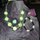 Best Pick Paparazzi- Island Ice Green Necklace Earrings Set — photo 1