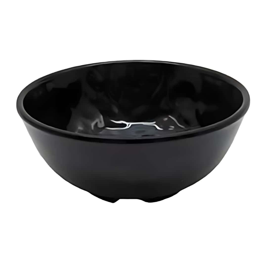 Round Black Hammered Melamine Cup Ø 12x5 Cm With Feet | Aperitif Bowl