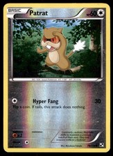 Patrat 78/114 Common Black & White Pokemon Reverse Holo Moderately Played