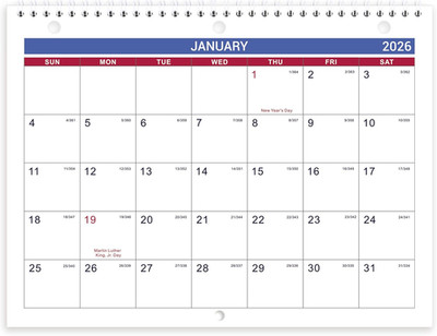 2026 Calendar - 2026 Wall Calendar, Jan. 2026 - Dec. 2026, 8.5'' X 11'', Memoranda