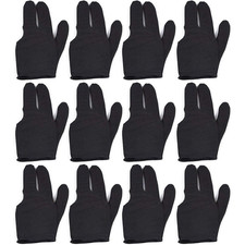 12 Pcs 3 Fingers Pool Gloves Universal Non-Slip Elastic Cue Sports Billiard Glov