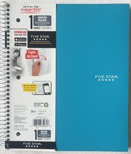 Five Star Spiral Notebook  Study App, 1 10 1/2" x 8 5/8", Tidewater Blue