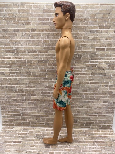 BARBIE Ken Beach Day Surf 2013 Mattel BCN28 Beach Shorts Board - Foto 9 di 9