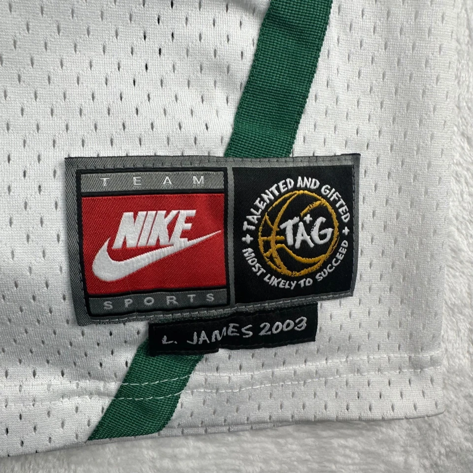 Nike Y2K Mens M LeBron James St Vincent Irish High School Basketball Jersey Away - Image 2 of 4