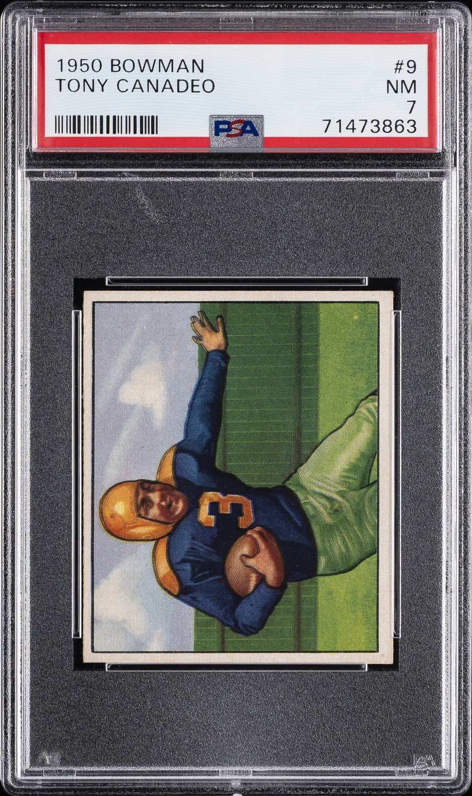 1950 BOWMAN #9 TONY CANADEO PSA 7