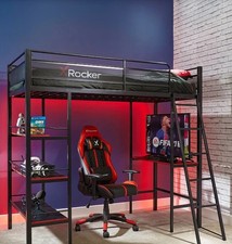 X Rocker Fortress Gaming Bunk Bed Black High Sleeper with Desk