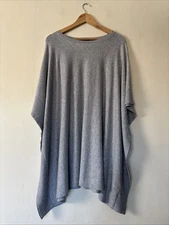 M&S Autograph Grey Cashmere 9% Blend Oversized Slouchy Shawl Jumper Size 12-14 