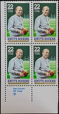 US 2376: Knute Rockne 1988, Plate Block, Mint NH OG, FREE Shipping!