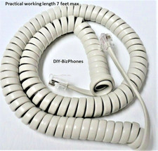 2-Pack Off White 12Ft Trillium Phone Handset Cord Panther 90 Series Curly