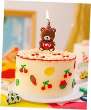 Cartoon Hug Bear Candle Set,Cute Mini Bear and I Love You Funny Happy Birthday