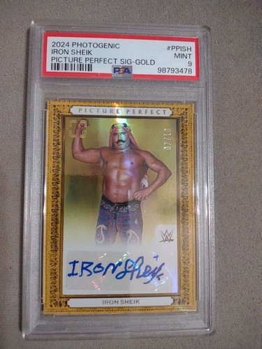 2024 PANINI PHOTOGENIC PICTURE PERFECT GOLD IRON SHEIK /10 AUTO PSA 9 MINT POP 1 - Picture 1 of 7