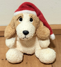 Russ Puppy Dog Mini 5" Beanbag Plush Chamois Beige Luv Pet Santa Hat