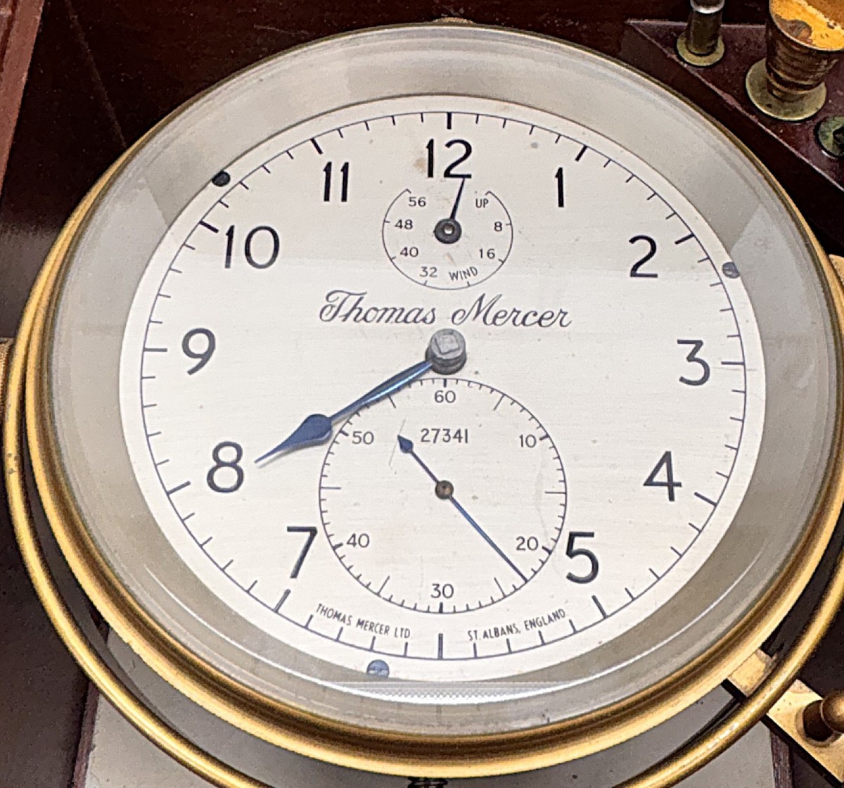 Vintage Thomas Mercer Marine Chronometer Ships Clock Fusee Double