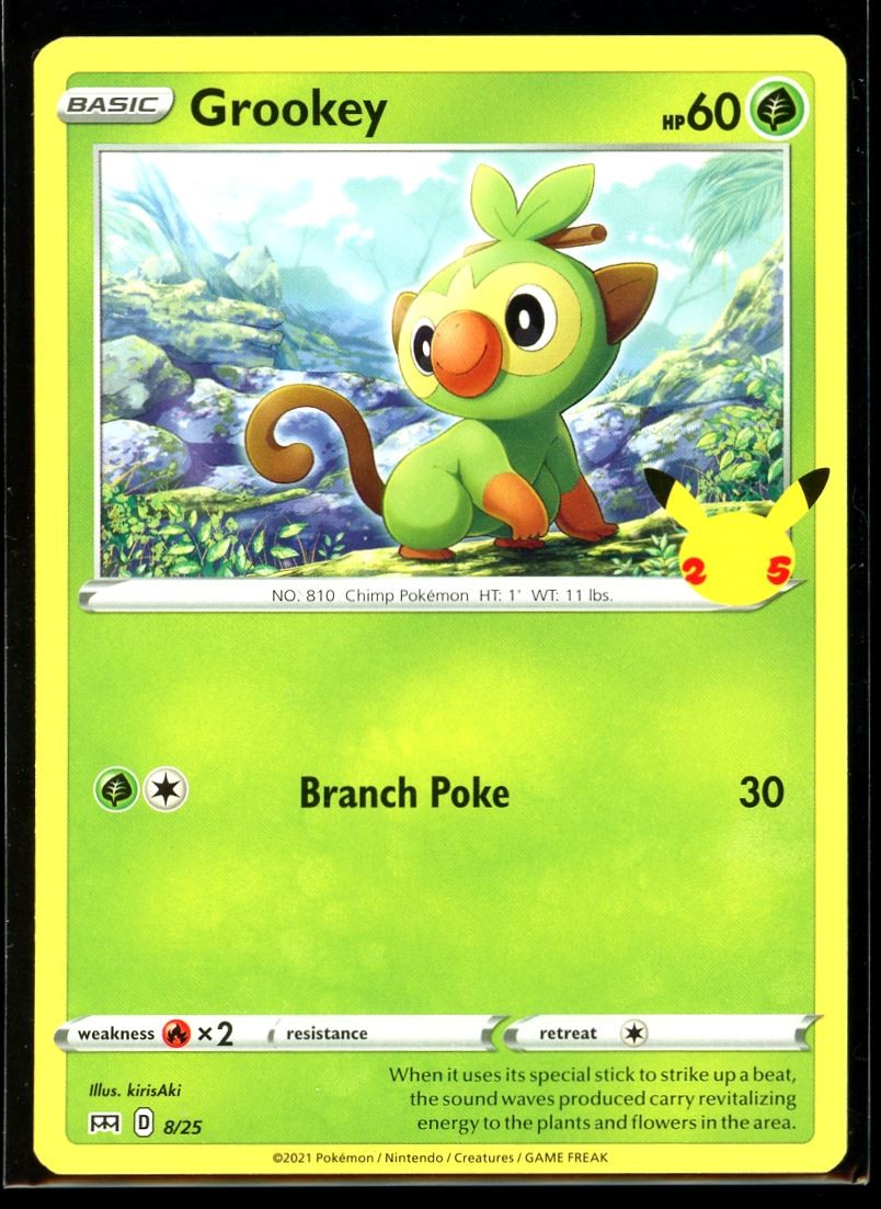 2021 McDonald's Collection 2021 Grookey #8 Non Holo Pokemon Card