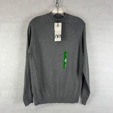 ZARA Gray Crewneck Knit Sweater Size S NWT